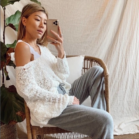 Free People Oversized Open Knit Slouchy Pullover Sweater Womens Size S - Picture 3 of 9